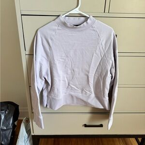 On  Running lavender crew neck.